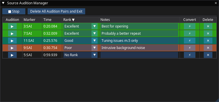 Source Audition Manager